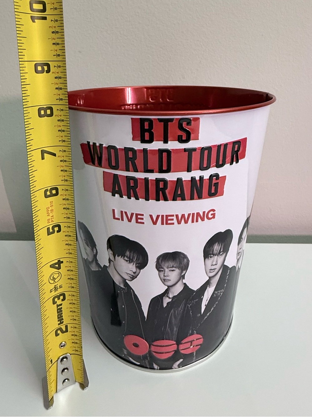 Exclusive Collectible Tin BTS World Tour Arirang Live Viewing Popcorn Bucket - Picture 8 of 9